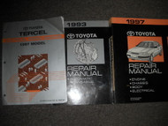 1997 TOYOTA TERCEL Service Shop Repair Manual SET OEM W EWD & TRANSAXLE Factory