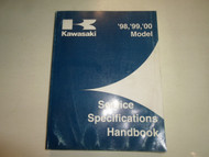 1998 1999 2000 Kawasaki Service Specifications Handbook Manual WATER DAMAGED OEM