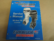 1998 Johnson Evinrude Outboards Service Manual 50 thru 70 3-Cylinder OEM Boat x