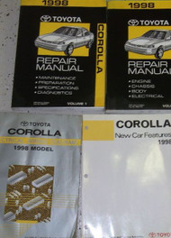 1998 Toyota Corolla Service Repair Shop Manual FACTORY SET W WIRING BOOK & FEATU