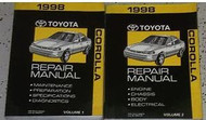 1998 Toyota Corolla Service Repair Shop Manual FACTORY SET W WIRING DIAGRAM EWD