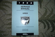1999 Dodge Viper Coupe Roadster Service Shop Repair Manual OEM FACTORY 