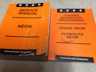 2000 Dodge Mopar Neon Service Repair Shop Workshop Manual OEM W CHASSIS DIAGNOST
