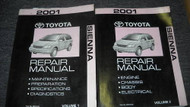 2001 TOYOTA SIENNA VAN Service Shop Repair Manual Set OEM 2 VOLUME TOYOTA