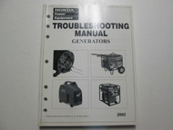 2002 Honda Generators Troubleshooting Shop Manual Factory OEM Book Used 02