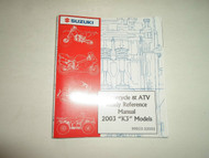 2003 Suzuki Motorcycle & ATV Ready Reference Manual K3 Models FACTORY OEM 03
