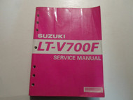 2004 Suzuki LT V700F Service Manual LT-V700F K4 WATER DAMAGED FACTORY OEM DEAL