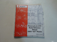 2004 Suzuki Motorcycle & ATV Ready Reference Manual K4 Models FACTORY OEM 04