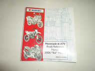 2006 Suzuki Motorcycle & ATV Ready Reference Manual K6 Models FACTORY OEM 06