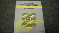 2010 Toyota Corolla Matrix Electrical Wiring Diagram Shop Repair Manual OEM EWD