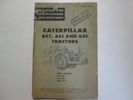 Caterpillar 657, 651 And 641 Tractors Operation And Maintenance Instructions OEM