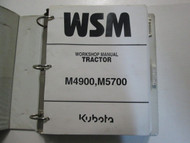 Kubota M4900 M5700 Workshop Manual + Supplements KUBOTA USED OEM M4900 M5700   