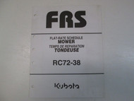 Kubota RC72-38 Mower Flat-Rate Schedule 97897-37120 USED OEM