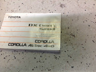 1990 TOYOTA COROLLA ALL-TRAC 4WD Owners Operators Owner Manual OEM