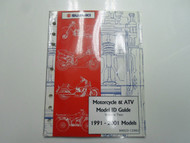 1991-2001 Suzuki Motorcycle & ATV Model ID Guide Manual VOL 2 MINOR WATER DAMAGE