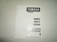 Yamaha Outboards 1996U 1997V 1998W Flat Rate Manual FACTORY OEM BOOK 96 97 98