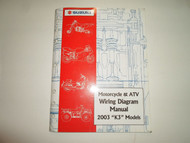 2003 Suzuki Motorcycle & ATV Wiring Diagram Manual Models K3 FACTORY OEM BOOK 03