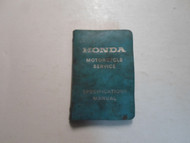 1974 Honda Motorcycle Service Specifications Manual STAINED Pocket FACTORY OEM