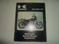 1981 Kawasaki KZ1000 LTD Motorcycle Service Shop Manual Supplement x OEM 