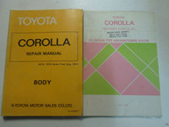 1980 Toyota Corolla Body Repair Shop Manual and Air Conditioning OEM Books