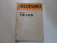 1972 Suzuki Motorcycle TS125 Parts Catalog Catalogue Manual WATER DAMAGED STAIN 