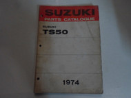 1974 Suzuki Motorcycle TS50 Parts Catalog Manual STAINED WORN WATER DAMAGED OEM 