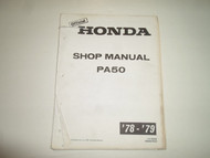 1978 1979 Honda PA50 Service Shop Repair Manual LOOSE LEAF MISSING COVERS OEM 