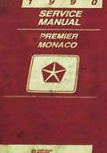 1990 Eagle Premier Dodge Monaco Service Shop Repair Workshop Manual Set W Powert