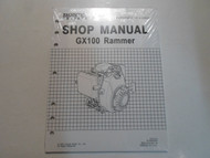 2001 Honda Engines GX100 Rammer Shop Manual Supplement NEW OEM BOOK 01 FACTORY