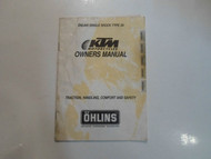 KTM Motorcycles Traction Handling Comfort & Safety Owners Manual FACTORY OEM