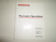 2000 Honda Marine Power Equipment Engines Warranty Operations Manual FACTORY OEM