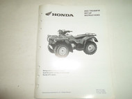 2003 Honda TRX400FW ATV Set Up Instructions Manual LOOSE LEAF MINOR WEAR FACTORY