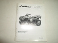 2004 Honda TRX400FA/FGA Set Up Instructions Manual LOOSE LEAF FACTORY OEM DEAL
