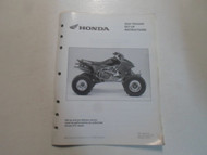2004 Honda TRX450R ATV Set Up Instructions Manual LOOSE LEAF MINOR STAINS OEM 04