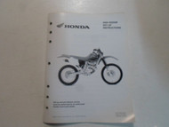 2004 Honda XR250R Set Up Instructions Manual LOOSE LEAF Motorcycle FACTORY OEM