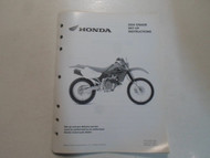 2004 Honda XR650R Set Up Instructions Manual loose leaf MOTORCYCLE FACTORY OEM