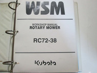 Kubota Tractor RC72-38 Mower Service Repair Shop Manual Factory OEM Book Used