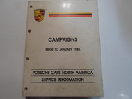 1970s - 1985 Porsche Campaigns Service Information Manual Factory OEM Book Used