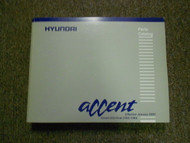 2000 HYUNDAI ACCENT Illustrated Service Parts Catalog Part Number 00905-A9000