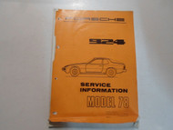 1978 Porsche 924 Service Information Manual STAINED LOOSE LEAF FACTORY OEM DEAL