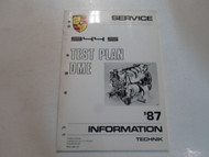 1987 Porsche 944 S Test Plan DME Service Information Manual STAINED FACTORY OEM