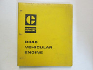 Caterpillar D346 Vehicular Engine 98N Service Shop Repair Manual BINDER CAT USED