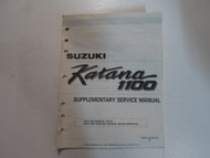 1989 Suzuki Katana 1100 GSX1100FK Supplementary Service Manual WORN FACTORY OEM