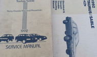 1992 FORD TAURUS & MERCURY SABLE Service Shop Repair Manual SET OEM W EVTM Book