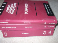 2003 DODGE DURANGO Service Repair Shop Manual Set OEM W Diagnostics Procedures