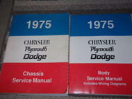1975 Chrysler Plymouth Dodge Car Cars Service Shop Repair Workshop Manual Set 