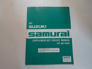 1991 Suzuki Samurai 2WD Model Supplementary Service Manual MINOR WEAR FACTORY 91