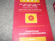 1997 DODGE RAM TRUCK 1500 2500 3500 Powertrain Diagnostic Procedure Manual OEM  
