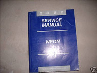 2002 Dodge Mopar Neon Service Repair Shop Workshop Manual OEM Factory