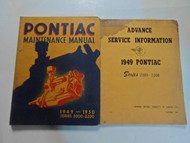 1949 1950 Pontiac Series 2000 2200 Maintenance Manual 2 VOL SET STAINED FACTORY